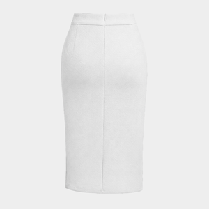 Falda Midi Tipo Lápiz para Mujer, Cintura Alta, Transpirable, Ligera, Elegante, con Volantes, para Oficina - Product Image 2