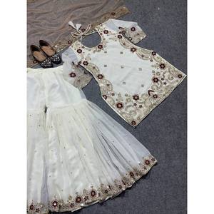 Top Sharara bordado para mujer y Dupatta para ropa de fiesta - Product Image 6