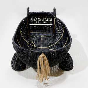 Cesta de Almacenamiento Hippo, Organizador de Juguetes de Ratán Sintético Negro, Decorativa y Vertical - Product Image 4