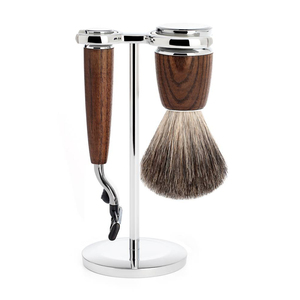 Nouveau Kit de Rasage Homme Personnalisé Marque Privée Shave Edge avec Manche en Bois, Brosse à Rasoir en Poils de Blaireau et Bol pour Rasage Humide - Product Image 2
