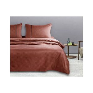 Cómodo 100% algodón bordado marrón sólido 360TC reciclable resistente a las arrugas GOTS certificado éticamente hecho en La India colchas - Product Image 1