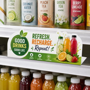 PVC Waterproof BPA Free Customizable Colors Retail Store <b>Shelf</b> Talker Advertising Display Sign - Product Image 1