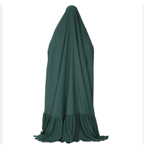 Classic Black Nidha Abaya – Wholesale Full-Length Islamic Prayer <b>Dress</b> with Matching Hijab - Product Image 3