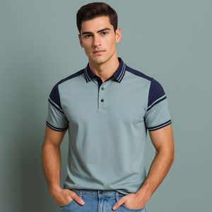 Camisa de golf de verano 2026 para hombre, de manga corta, 100% algodón, estilo casual de negocios, a la moda, holgada, con solapa, transpirable, con logo frontal. - Product Image 1