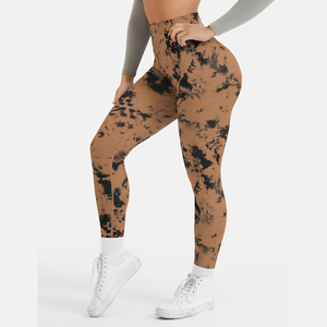 Leggings de yoga personnalisés avec logo, leggings de sport push-up, taille élastique, tricotés, respirants, séchage rapide, leggings de fitness - Product Image 1