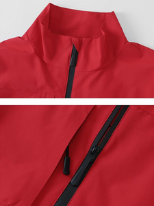 Men's Red Fleece Jacket <b>Zip</b> <b>up</b> Stand Collar Windproof Custom Logo Casual Outdoor Workwear Winter Made in Bangladesh - Product Image 5