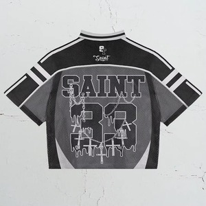 เสื้อเจอร์ซีย์อเมริกันฟุตบอลแบบตาข่ายพิมพ์ลายซับลิเมชั่น ออกแบบเองได้ พร้อมโลโก้และชื่อแบรนด์ สไตล์รักบี้ สตรีทแวร์ ทรงหลวม สำหรับทุกเพศ - Product Image 2