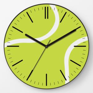 Horloge murale analogique à quartz silencieuse de 14 pouces, thème tennis, verre convexe 3D, style court de sport, décoration pour club de fans et maison - Product Image 1