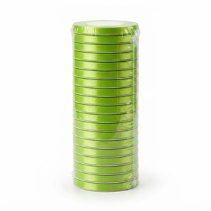 Ruban satin uni vert lime 6 mm, vente directe usine, 20 rouleaux x 8 mètres, pour mariages printaniers, étiquettes cadeaux, décoration de jardin, vente en gros - Product Image 1