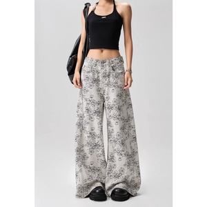 Pantalones Deportivos Rectos para Mujer, Talla Grande, Color Sólido, para las Cuatro Estaciones, Cintura Media Elástica, Holgados, Casuales, Transpirables, para Vacaciones en la Playa, OEM 2026 - Product Image 4