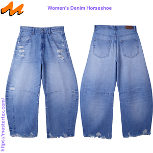Womens Horseshoe Curved Side Seam Vertical & Horizontal <b>Dart</b> Elegant Wash BCI & Re Cycle Cotton Fabric Crafted at 12.03 OZ - Product Image 2