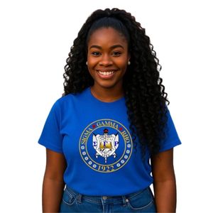 Camiseta Sigma Gamma Rho para mujer, camiseta gráfica personalizada de la organización griega, camiseta informal de manga corta con cuello redondo, ropa informal de algodón para mujer - Product Image 1