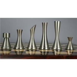 Luxury Modern Metal <b>Chess</b> Set Wooden Folding <b>Board</b> High End Brass Wooden <b>Chess</b> <b>Game</b> Set Professional Minimalist Chessmen Set - Product Image 5