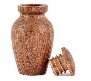 Pequeña urna de madera para cenizas, recipiente conmemorativo de cremación, recipiente de recuerdo funerario, artesanal y decorativo. - Product Image 1