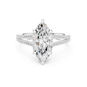 Componente de Anillo Halo Redondo Marquise Personalizado, Diseño de Anillo con Gema Redonda de Múltiples Tamaños, Distribución de Anillos, Diseño Pre-Producción - Product Image 2