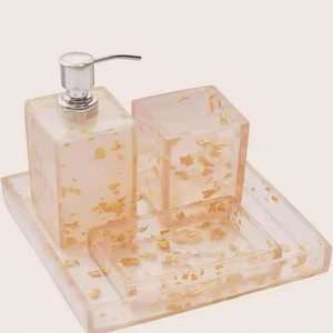 ชุดอุปกรณ์ห้องน้ำเรซิ่นหินสไตล์โมเดิร์น งานแฮนด์เมดอินเดีย ชุดห้องน้ำธรรมชาติคลาสสิก - Product Image 1