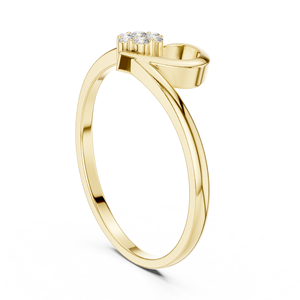Anillo solitario minimalista de oro amarillo macizo de 14k con diamante redondo de talla brillante para mujer, ideal para compromiso, aniversario o regalo de boda. - Product Image 2