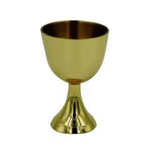 Copa de Vino de Latón Antiguo Estilo Art Déco para Iglesia, Cáliz Vintage, Color Personalizado, Logotipo Personalizado, Regalo de Condolencias, Pascua, Bautismo - Product Image 6