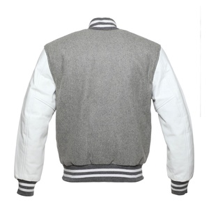 Veste de baseball personnalisée pour hommes et femmes PIHA SPORTS, veste d'école, veste varsity, laine grise, cuir blanc, hiver, épaisse, réversible, imperméable - Product Image 3