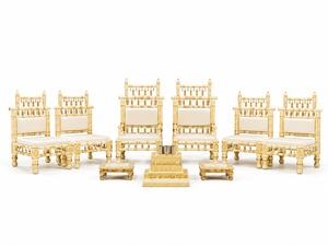 Chaises de mandap Sankheda élégantes pour mariage hindou, chaises de mandap design pour mariage gujarati, chaises de mandap Sankheda en bois exclusives pour le Royaume-Uni - Product Image 4