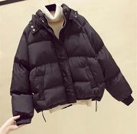 Blouson matelassé beige à capuche, coupe-vent d'hiver, col montant, décontracté, avec logo frontal, rembourrage en duvet, fermeture éclair, unisexe, coupe régulière
