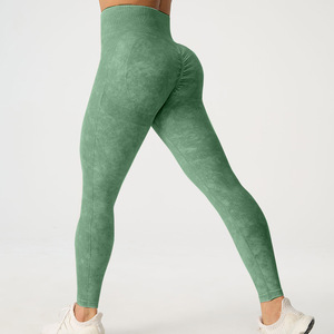 Leggings de sport pour femme, respirants, sans couture, en nylon tricoté, moulants, effet push-up fessier, pour la course en extérieur et le yoga - Product Image 4