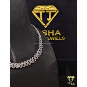 Chaîne cubaine tendance haut de gamme sertie de diamants VVS cultivés en laboratoire en argent sterling 925 par Trisha Jewels - Product Image 5