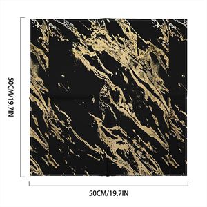 Women's Square Scarf Black Gold Foil Print Reversible Other Material Spring Daily Wear Digital Printing Lightweight - Product Image 4