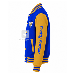 Veste universitaire personnalisée Sigma Gamma Rho Sorority, bleu et or, manches longues, fermeture éclair sur le devant, col à bandes, logo brodé, coton. - Product Image 4