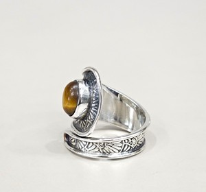 Natural <b>Tiger</b> <b>Eye</b> <b>Ring</b> 925 Sterling Silver Handmade Golden Brown Gemstone Wrap Statement <b>Ring</b> Gift for Women - Product Image 4