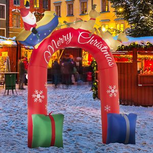 Arco Gonfiabile Natalizio da 2,7 m con Babbo Natale su Slitta, Decorazione LED da Esterno per Giardino, Prato, Feste e Festività - Product Image 2