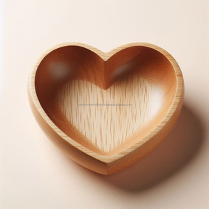 ชามไม้รูปหัวใจแบบใช้แล้วทิ้งสำหรับเป็นของขวัญวันคริสต์มาสและวาเลนไทน์เป็นมิตรต่อสิ่งแวดล้อมทำด้วยมือ - Product Image 3