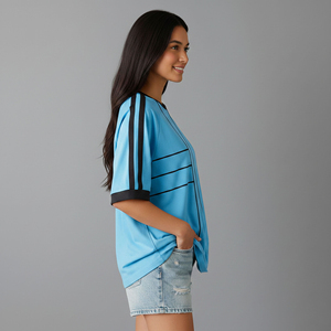 High Quality 100% Cotton Crew Neck Women's T-<b>Shirt</b> Custom Printed Logo Eco-Friendly Regular Fit Hip Hop Summer Quick Dry 2 Tone - Product Image 2
