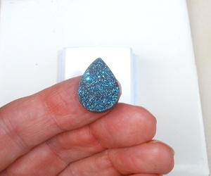 Gema de cuarzo Drusy azul místico en forma de pera, para la fabricación de joyas (20 x 15 mm) - Product Image 5