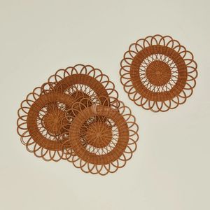 Set de table rond en rotin fait main, style bohème, tapis en osier, diamètre 400 mm - Product Image 1