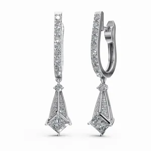 42 paires de boucles d'oreilles en diamants cultivés en laboratoire en or blanc 18 carats, bijoux fins tendance certifiés IGI pour femmes - Product Image 2