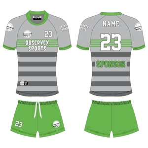 Ensemble de rugby confortable et respirant, uniforme de rugby personnalisé avec impression par sublimation, maillot et short de rugby - Product Image 1