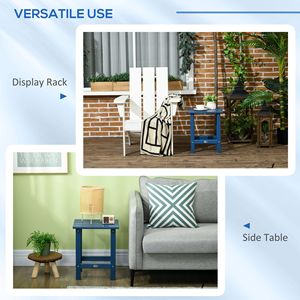 15\" Square HDPE <b>Plastic</b> Patio Side <b>Table</b> for Adirondack Chair Blue Outdoor End <b>Table</b> for Backyard or Lawn - Product Image 5