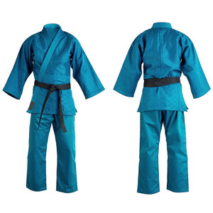 Customized Logo Unisex <b>Blue</b> BJJ Jiu Jitsu Uniform Cotton Regular Fit Durable Stretch Breathable Lightweight Martial Arts Wear - Product Image 4