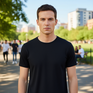 T-shirts en coton personnalisés avec logo pour hommes, t-shirts décontractés en jersey avec transfert de strass, vêtements pour hommes avec couleurs de fabrication sur mesure - Product Image 3