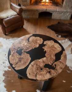 Mesa de centro de resina Obsidian Drift, mesa de resina de madera Archipelago Midnight, mesa artesanal Eclipse Islands, mesa de lujo Shadow Reef - Product Image 1