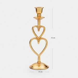 Hearty Ascend <b>Black</b> And Golden <b>Candlestick</b> Holder with Gold Base for Home Decoration - Product Image 3
