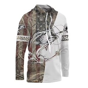 Sudadera con Capucha Deportiva Ligera con Logotipo Frontal Personalizado, Diseño en Blanco, Spandex/Algodón, UPF 50, Transpirable, de Secado Rápido, para Pesca - Product Image 2