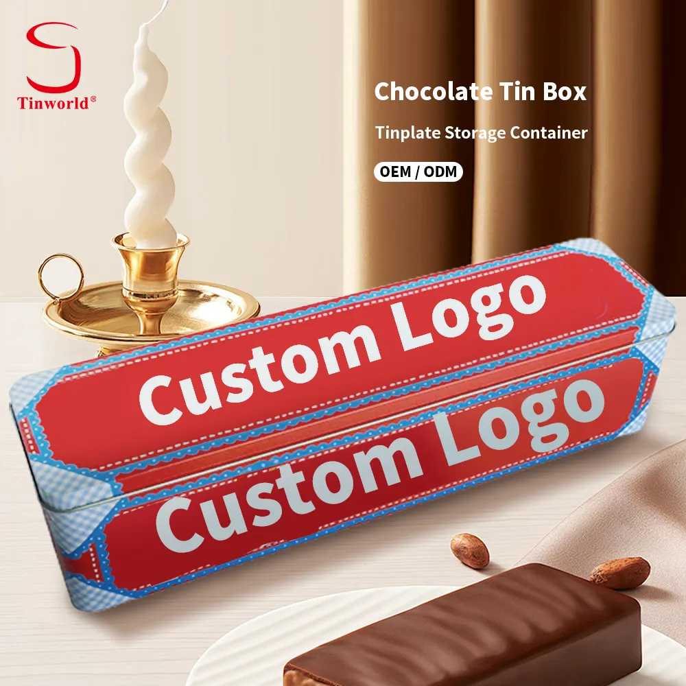 Oem Odm Custom Voedsel Verpakking Tinbox Rechthoek Metaal Kan Luxe Recyclebare Chocolade Blikken Doos Voor Chocolade Met Deksel
