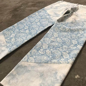 New Arrival Custom Printed Denim Jacket and Jeans Set Unisex Streetwear 100% Cotton 2 Piece Denim Plus Size Men's Sets - Product Image 6