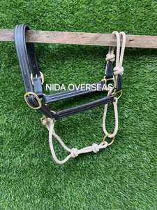 High Quality Handmade Polo Leather Horse Halter English Saddle Style Show All-Purpose Use Customizable Brass <b>Hardware</b> Customized - Product Image 4