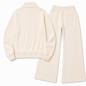 Conjunto de calentamiento para yoga para mujer con pantalones elásticos y top con cremallera de tacto suave para sesiones de estudio, caminar y uso diario. - Product Image 3