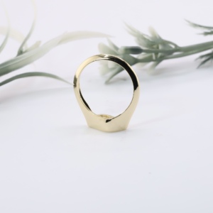 Bague de fiançailles unique en or jaune avec diamant de laboratoire, sertie en clos oriental-ouest, solitaire avec micro-pavés - Product Image 2