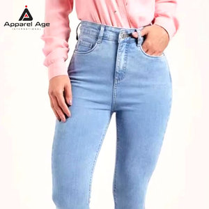 Pantalones vaqueros transpirables de talla grande para mujer, de uso en exteriores, los más vendidos al por mayor, pantalones vaqueros 100% algodón para mujer - Product Image 6