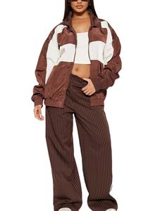 Best Quality <b>Women's</b> Nylon Zip <b>Windbreaker</b> <b>Jacket</b> Breathable Plus Size Vintage Style Pocket Fur Waterproof-Wholesale Available - Product Image 5